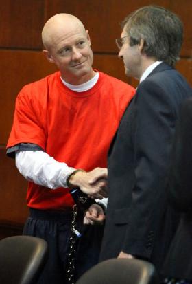 Justin Barber and William Mallory Kent Shaking Hands at Evidentiary Hearing May 4, 2012