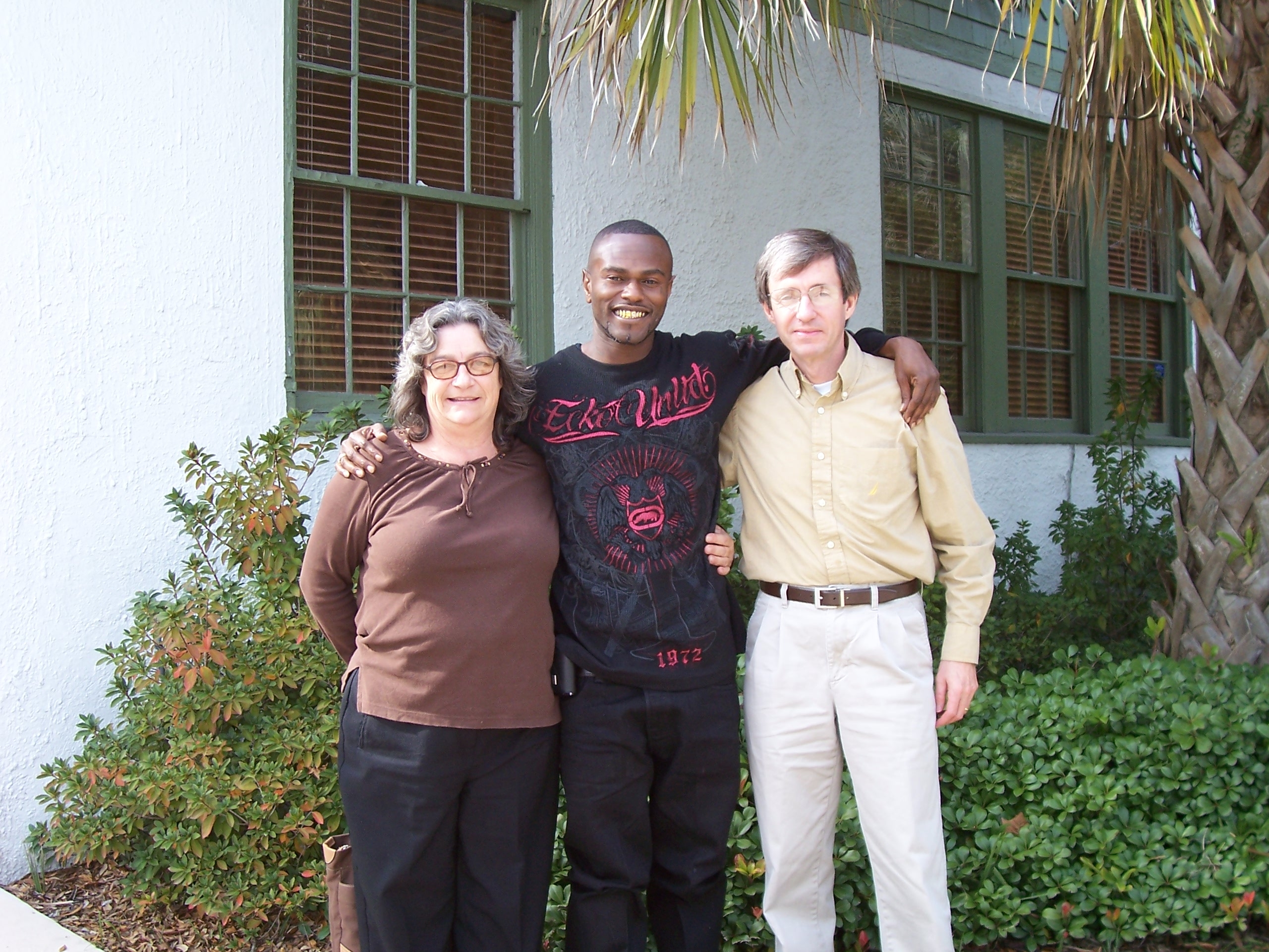 Susan Davis, Willie Lee Slater and William Kent at William Kent's Office after Mr. Slater was released from prison 